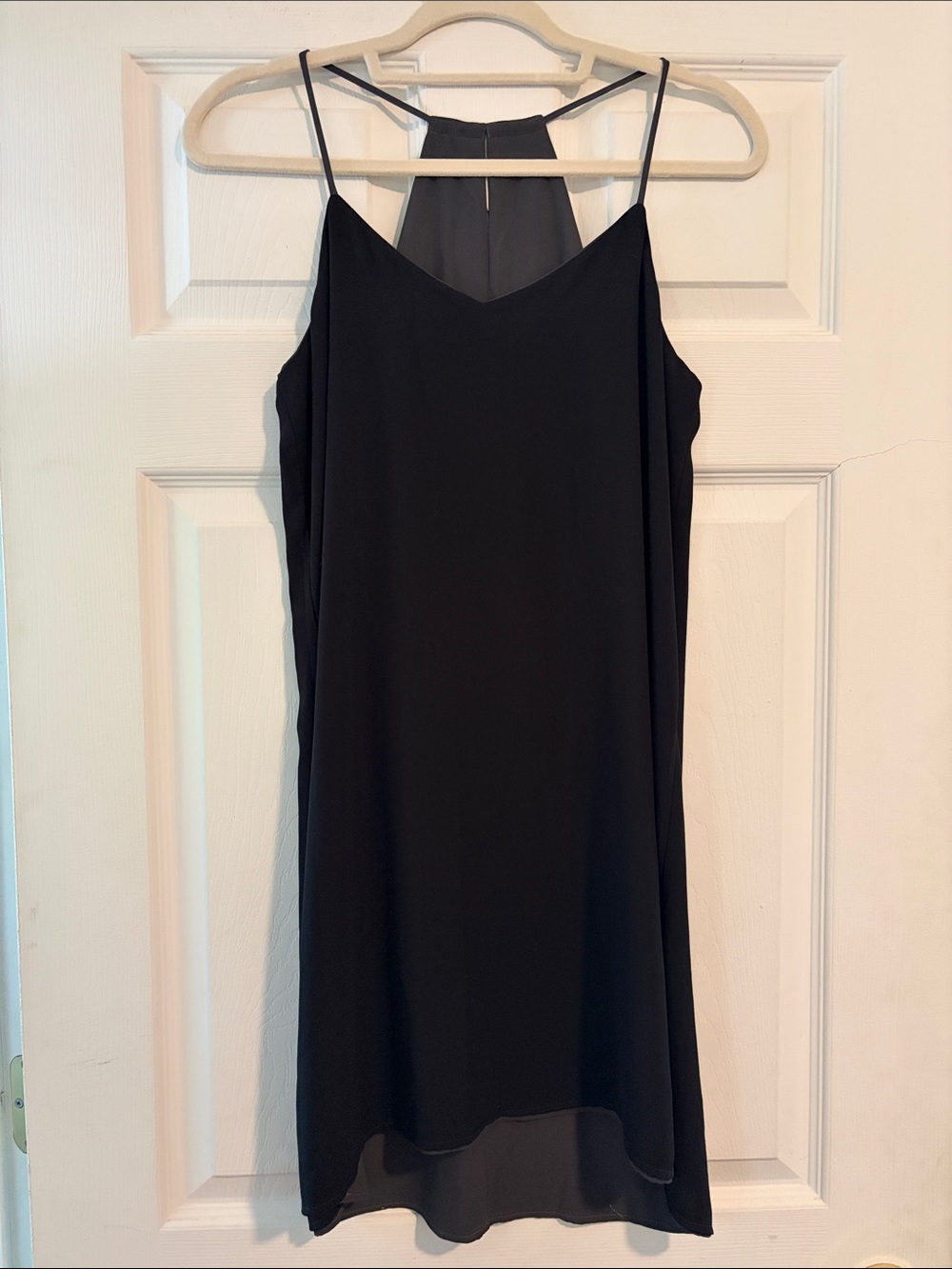 Express Black & Gray Reversible  High-Low Slip Dress with Spaghetti Straps